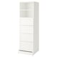 SMÅSTAD / UPPFÖRA Bookcase, white with frame/with 4 drawers, 23 5/8x25 5/8x77 1/8 "