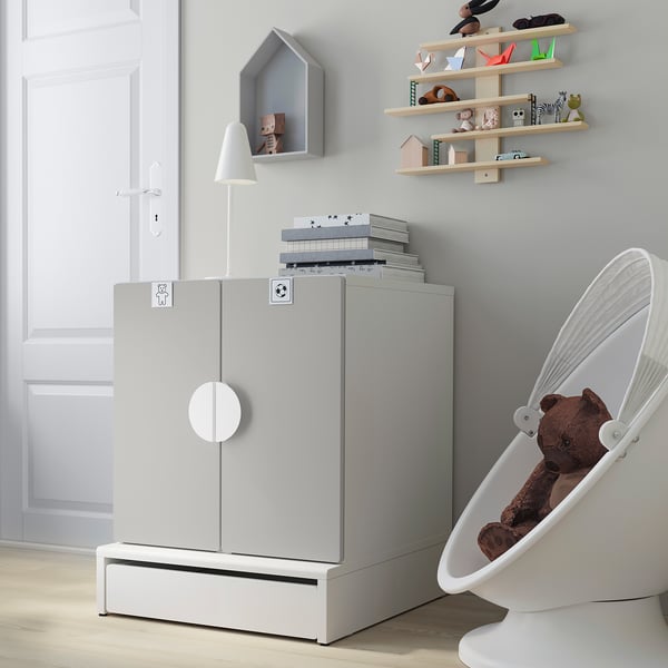 SMÅSTAD / UPPFÖRA Cabinet, white gray/with 1 shelf, 23 5/8x25 5/8x29 7/8 "