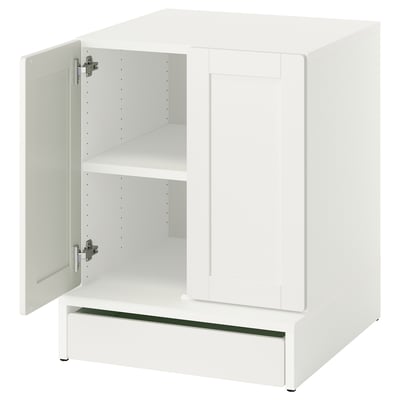 SMÅSTAD / UPPFÖRA Cabinet, white with frame/with 1 shelf, 23 5/8x25 5/8x29 7/8 "