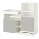 SMÅSTAD / UPPFÖRA Changing table, white gray/with bookcase, 59x31 1/2x53 1/2 "