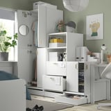 SMÅSTAD / UPPFÖRA Storage combination, white/blue, 70 7/8x25 5/8x77 1/8 "