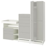 SMÅSTAD / UPPFÖRA Storage combination, white gray/with changing table, 82 5/8x31 1/2x77 1/8 "