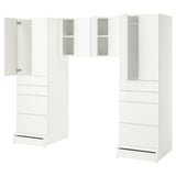 SMÅSTAD / UPPFÖRA Storage combination, white/white, 94 1/2x25 5/8x77 1/8 "