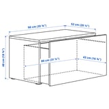 SMÅSTAD / UPPFÖRA Storage combination, white with frame/with bench, 59x25 5/8x77 1/8 "