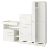 SMÅSTAD / UPPFÖRA Storage combination, white with frame/with changing table, 82 5/8x31 1/2x77 1/8 "