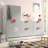 SMÅSTAD / UPPFÖRA Wardrobe, white gray/with 2 chest of drawers, 70 7/8x25 5/8x53 1/2 "