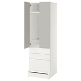 SMÅSTAD / UPPFÖRA Wardrobe, white gray/with 3 drawers, 23 5/8x25 5/8x77 1/8 "
