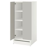 SMÅSTAD / UPPFÖRA Wardrobe, white gray/with 3 shelves, 23 5/8x25 5/8x53 1/2 "