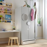 SMÅSTAD / UPPFÖRA Wardrobe, white/gray, 23 5/8x25 5/8x53 1/2 "