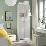 SMÅSTAD / UPPFÖRA Wardrobe, white/gray, 23 5/8x25 5/8x77 1/8 "