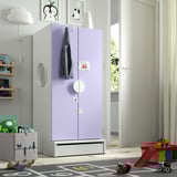 SMÅSTAD / UPPFÖRA Wardrobe, white lilac/with 3 shelves, 23 5/8x25 5/8x53 1/2 "
