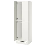 SMÅSTAD / UPPFÖRA Wardrobe, white white/with 2 clothes rails, 23 5/8x25 5/8x77 1/8 "