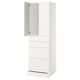 SMÅSTAD / UPPFÖRA Wardrobe, white white/with 4 drawers, 23 5/8x25 5/8x77 1/8 "