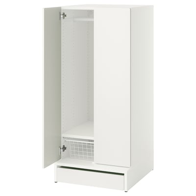 SMÅSTAD / UPPFÖRA Wardrobe, white/white, 23 5/8x25 5/8x53 1/2 "