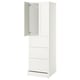 SMÅSTAD / UPPFÖRA Wardrobe, white with frame/with 3 drawers, 23 5/8x25 5/8x77 1/8 "