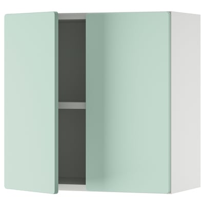 SMÅSTAD Wall cabinet, white light green/with 1 shelf, 23 5/8x12 5/8x23 5/8 "