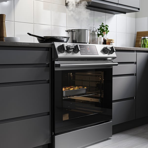 SNESSLINGE Range with glass ceramic cooktop, Stainless steel, 30 "