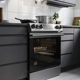 SNESSLINGE Range with glass ceramic cooktop, Stainless steel, 30 "