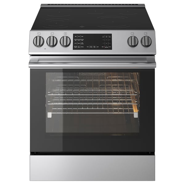 SNESSLINGE Range with glass ceramic cooktop, Stainless steel, 30 "