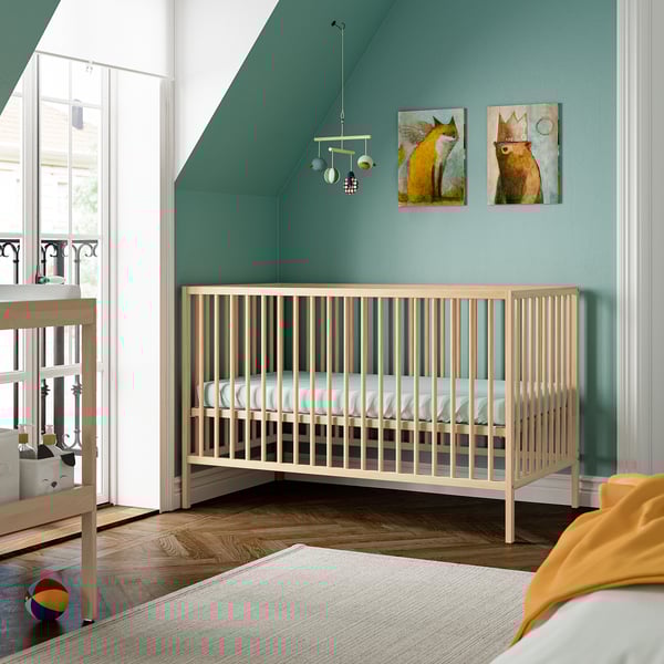 SNIGLAR Crib, beech, 27 1/2x52 "