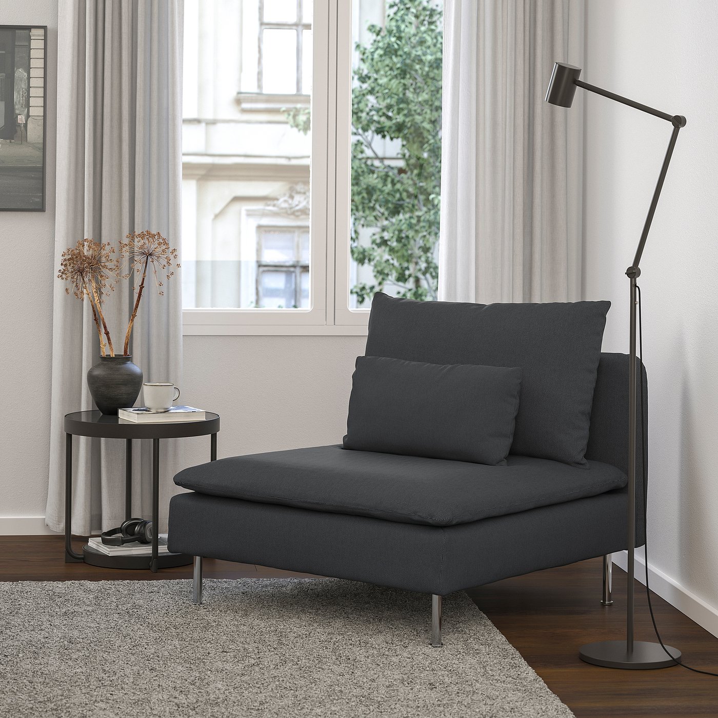SÖDERHAMN 1-seat section, Fridtuna dark gray - IKEA CA