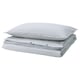 SOLFIBBLA Duvet cover and pillowcase(s), white blue/stripe, Twin