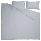 SOLFIBBLA Duvet cover and pillowcase(s), white blue/stripe, King