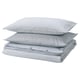 SOLFIBBLA Duvet cover and pillowcase(s), white blue/stripe, King