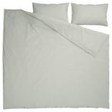 SOLFIBBLA Duvet cover and pillowcase(s), white green/stripe, Full/Queen (Double/Queen)
