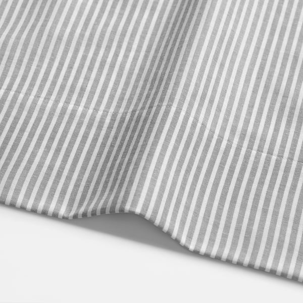 SOLFIBBLA Sheet set, gray white/stripe, Full/Double