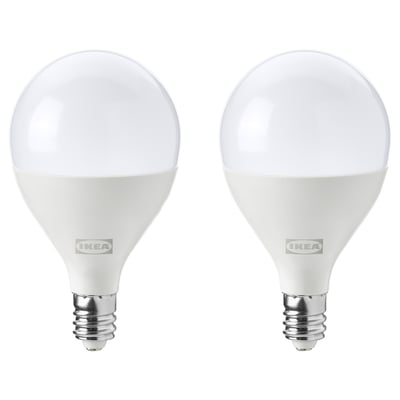 SOLHETTA LED bulb E12 800 lumen, dimmable/globe opal white, 2 "