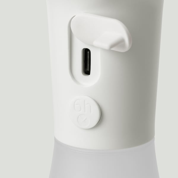 SOLVINDEN LED table lamp, battery operated outdoor/cone-shaped white, 10 1/4 "