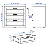 SONGESAND 3-drawer chest, white, 32 1/4x31 7/8 "