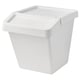 Option: SORTERA Waste sorting bin with lid, white, 16 gallon