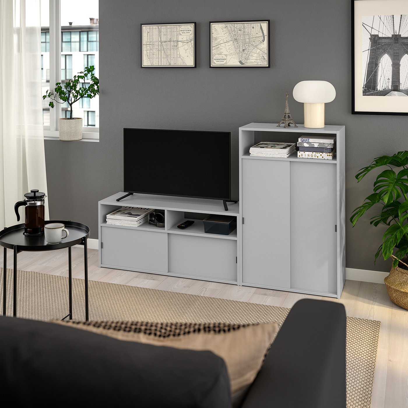 SPIKSMED TV storage combination, 157x32x97 cm (613/4x125/8x381/4