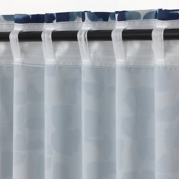 SPIRSTÅNDS Room darkening curtains, 1 pair, blue, 57x98 "