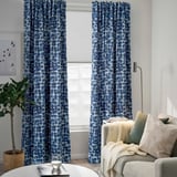 SPIRSTÅNDS Room darkening curtains, 1 pair, blue, 57x98 "