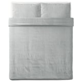 SPJUTVIAL Duvet cover and pillowcase(s) - light gray/marled - IKEA