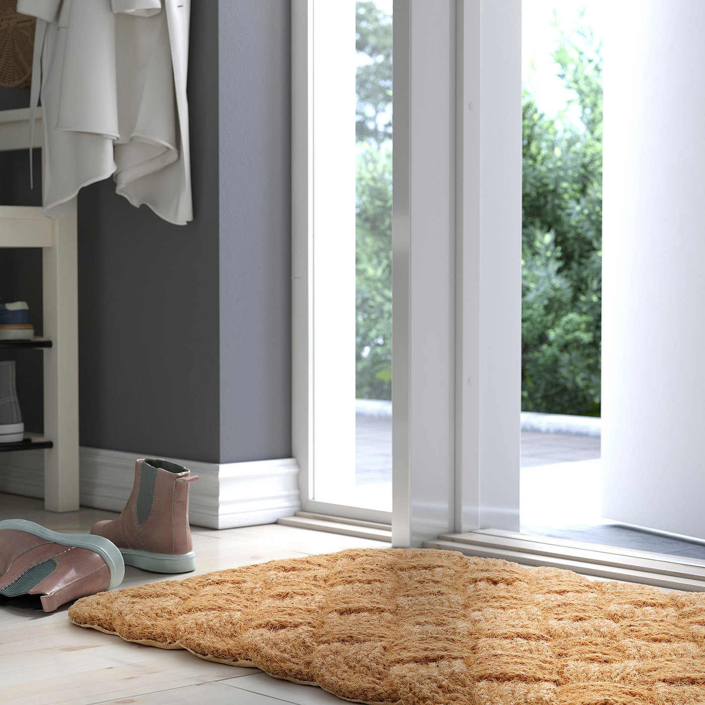 STAVREBY door mat, handmade/natural, 60x90 cm (2'0