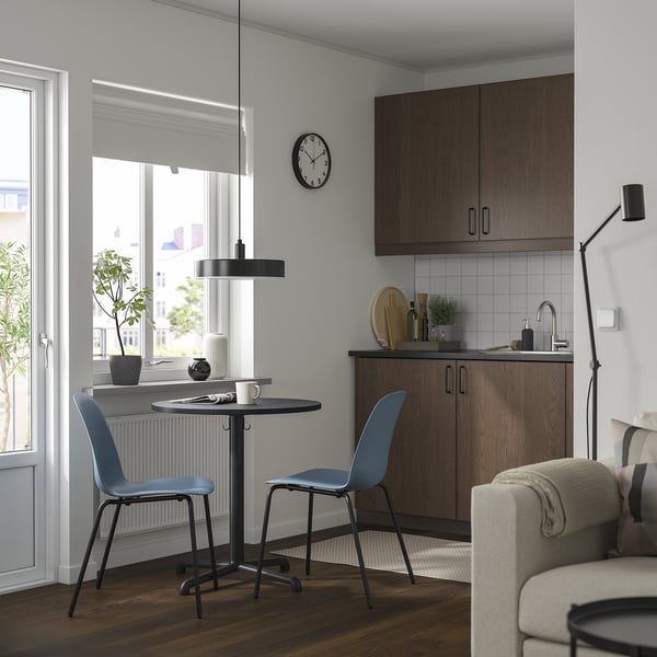 STENSELE / LIDÅS Table and 2 chairs, anthracite anthracite/blue black, 27 1/2 "