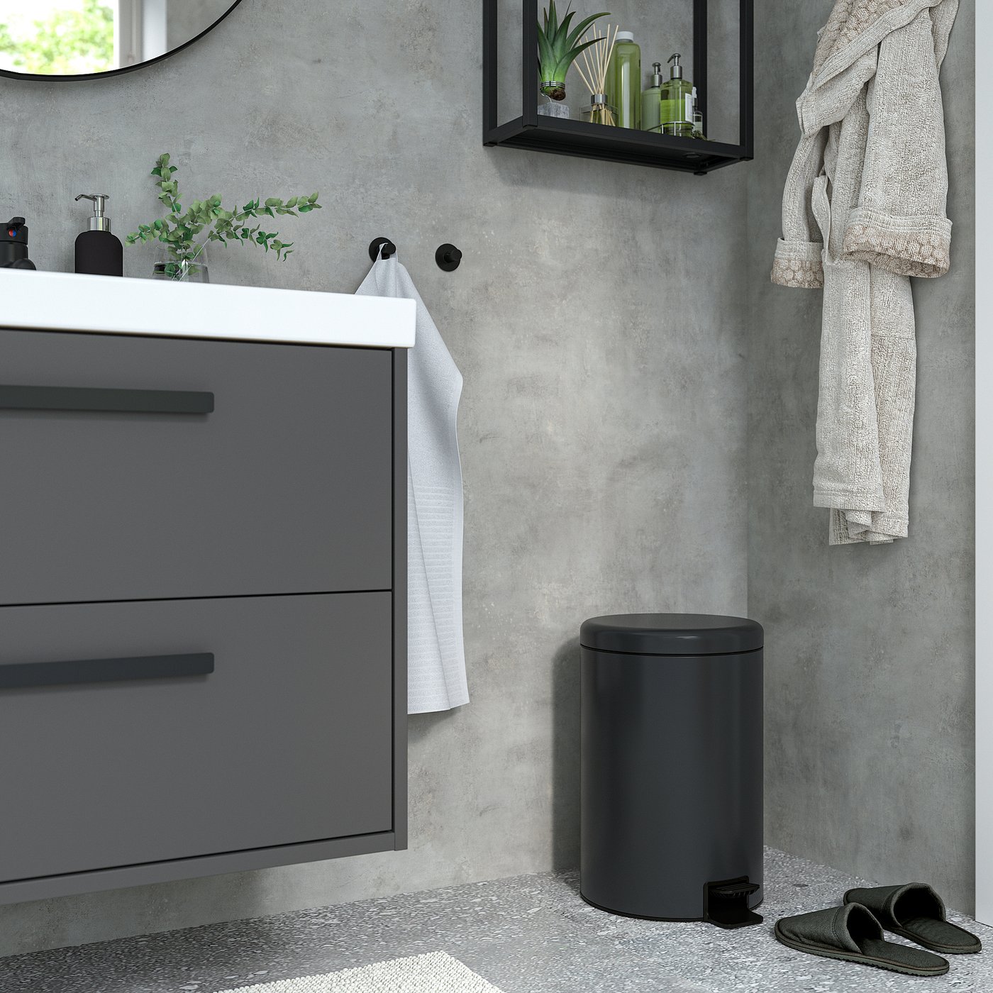 STENTRAPPA pedal bin, anthracite, 18 l (5 gallon) - IKEA CA