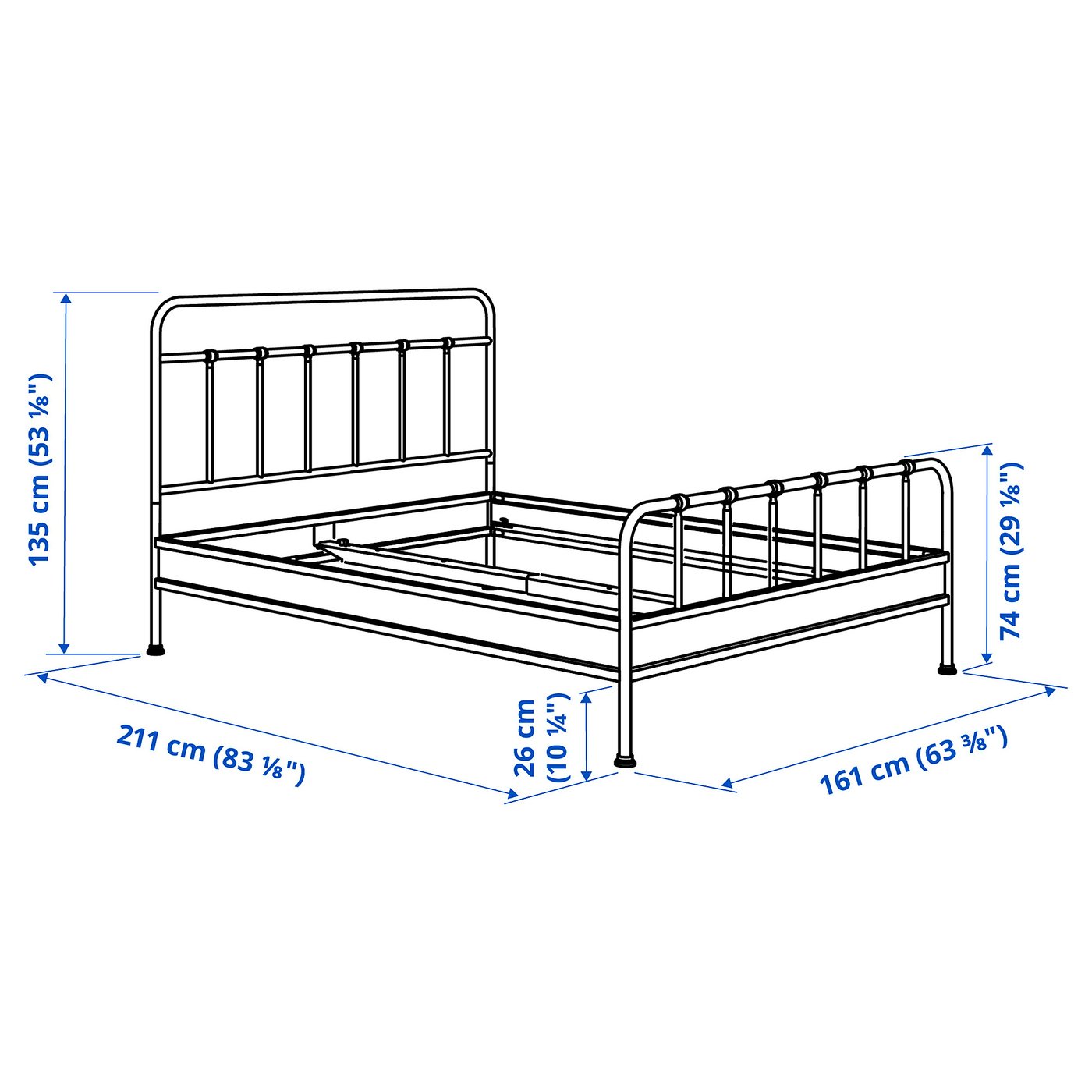 STJÄRNÖ bed frame, anthracite/Luröy, Queen - IKEA CA