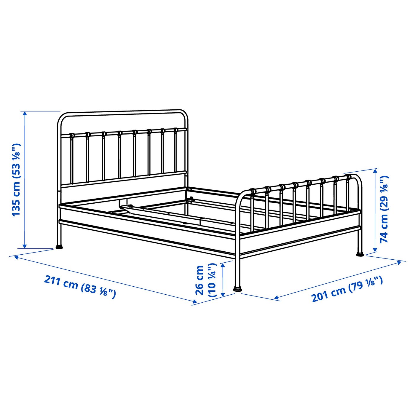 STJÄRNÖ bed frame, anthracite/Luröy, King - IKEA CA