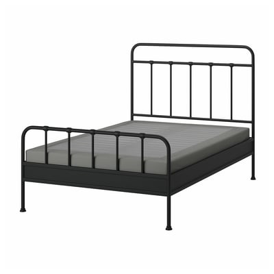STJÄRNÖ Bed frame, anthracite/Lyngör dark gray, Full