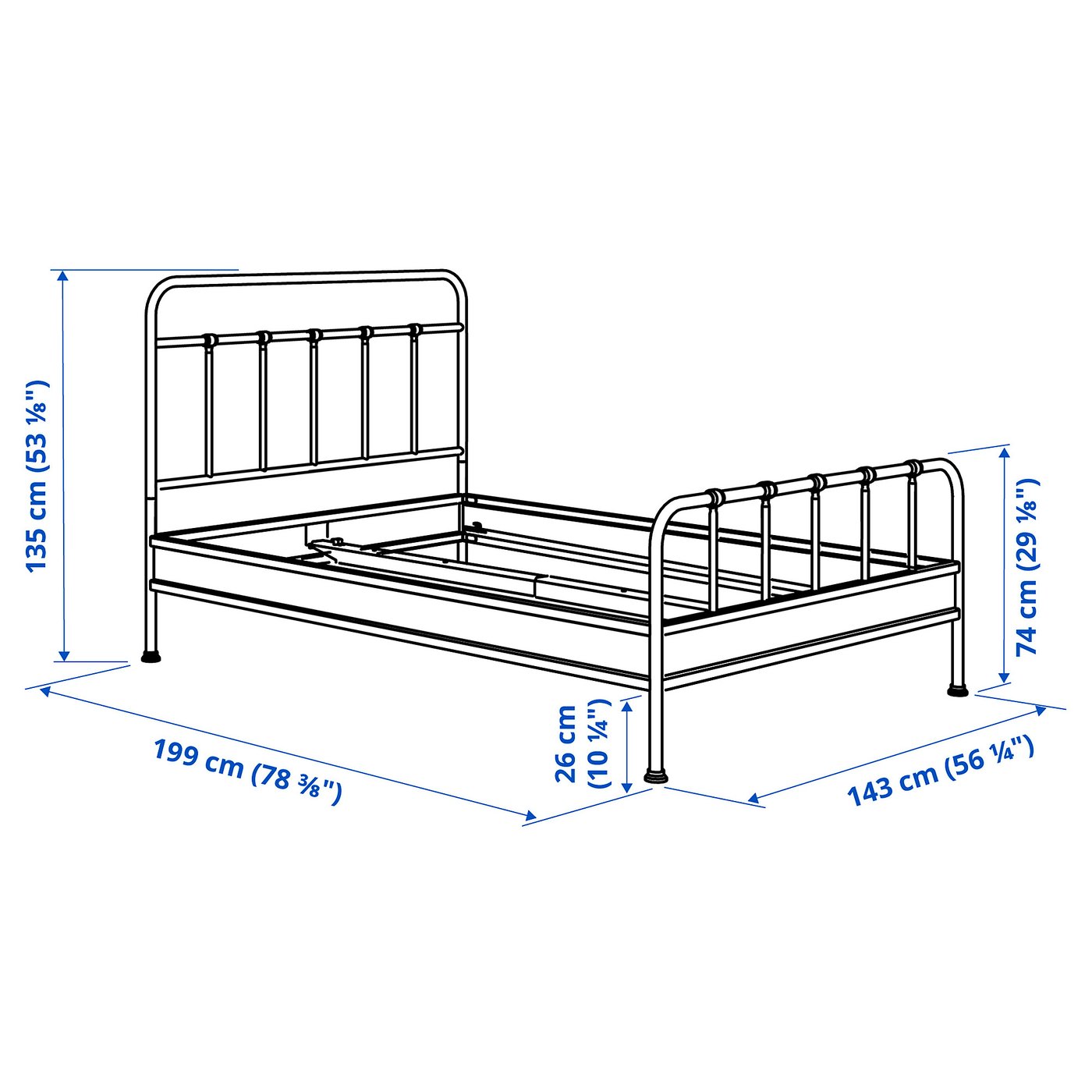 STJÄRNÖ bed frame, white/Lyngör white, Full - IKEA CA