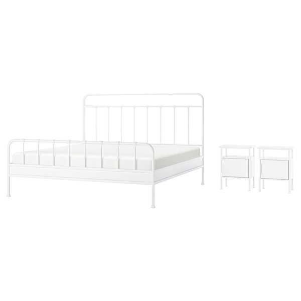 STJÄRNÖ / GRÅFJÄLLET Bedroom furniture, set of 3, white, King