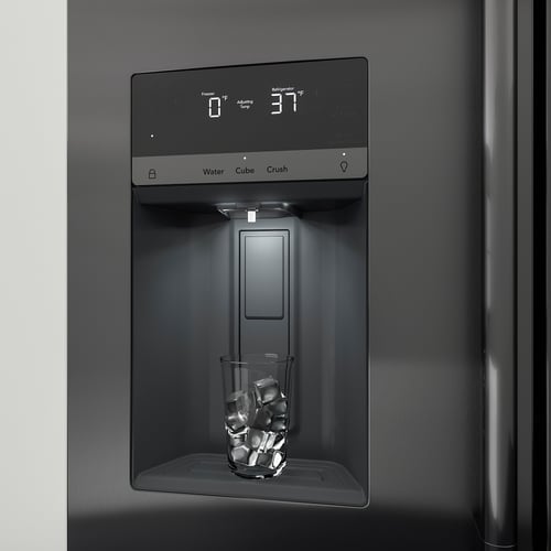 STJÄRNSTATUS french door refrigerator, black counterdepth, 640 l (22.6
