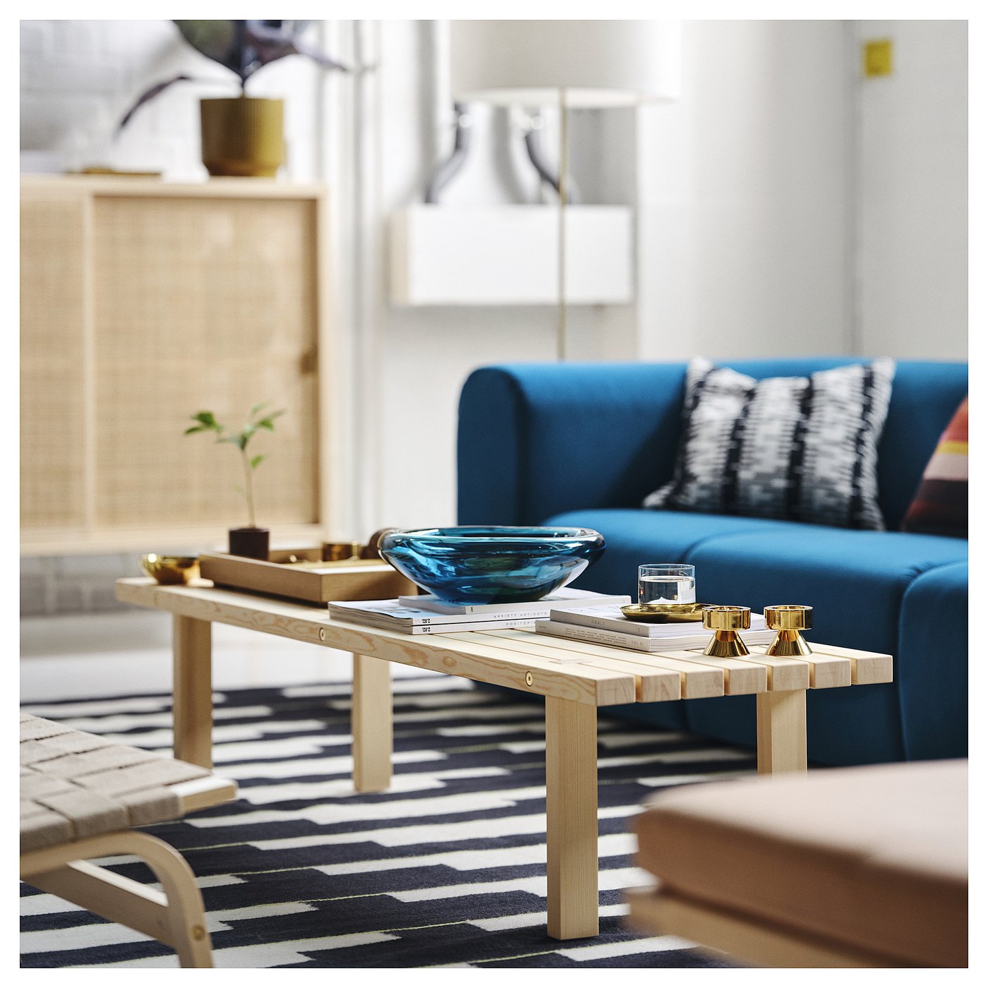 STOCKHOLM 2025 coffee table, pine/natural, 160x45 cm (63x173/4