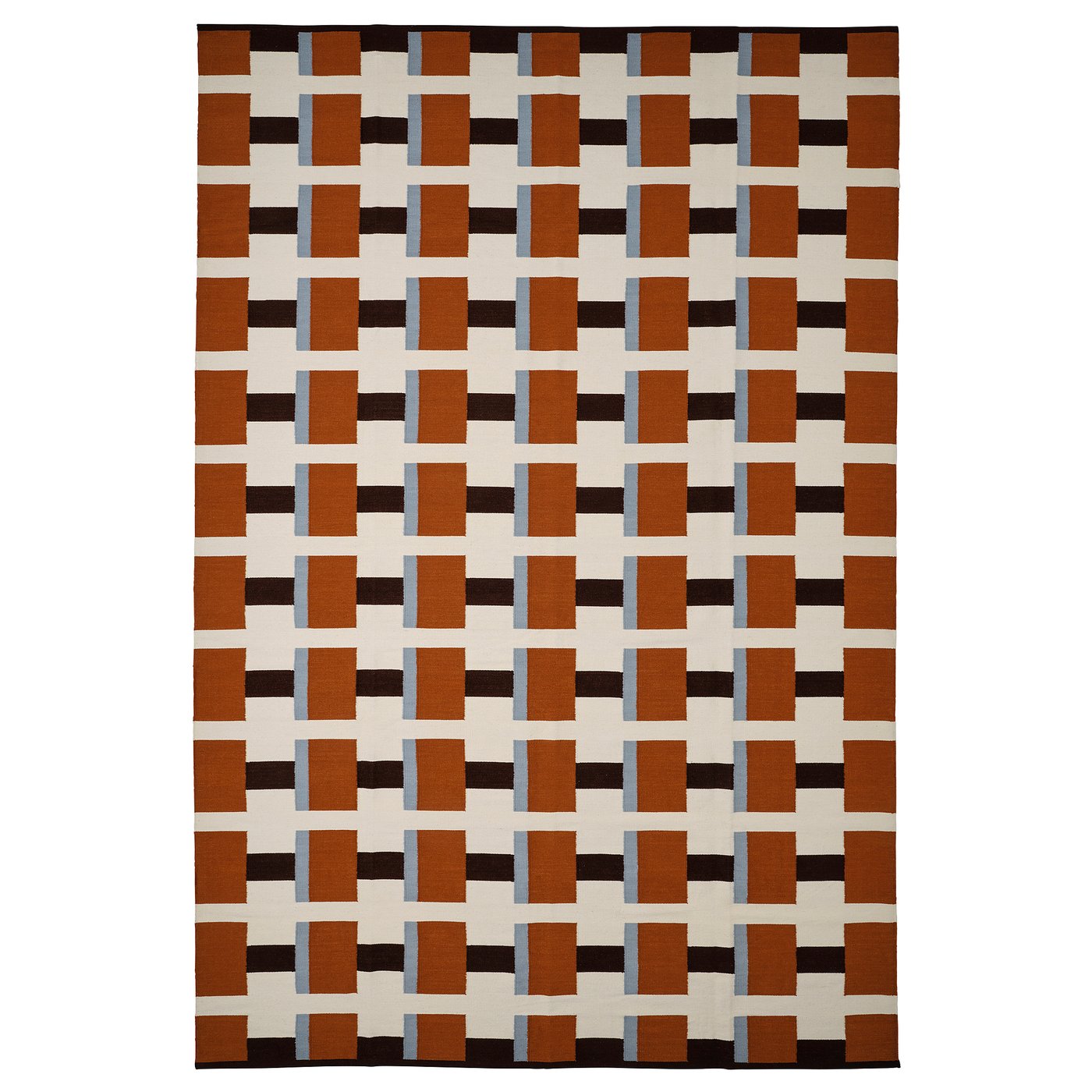 STOCKHOLM 2025 rug, flatwoven, white/brown/light blue handwoven