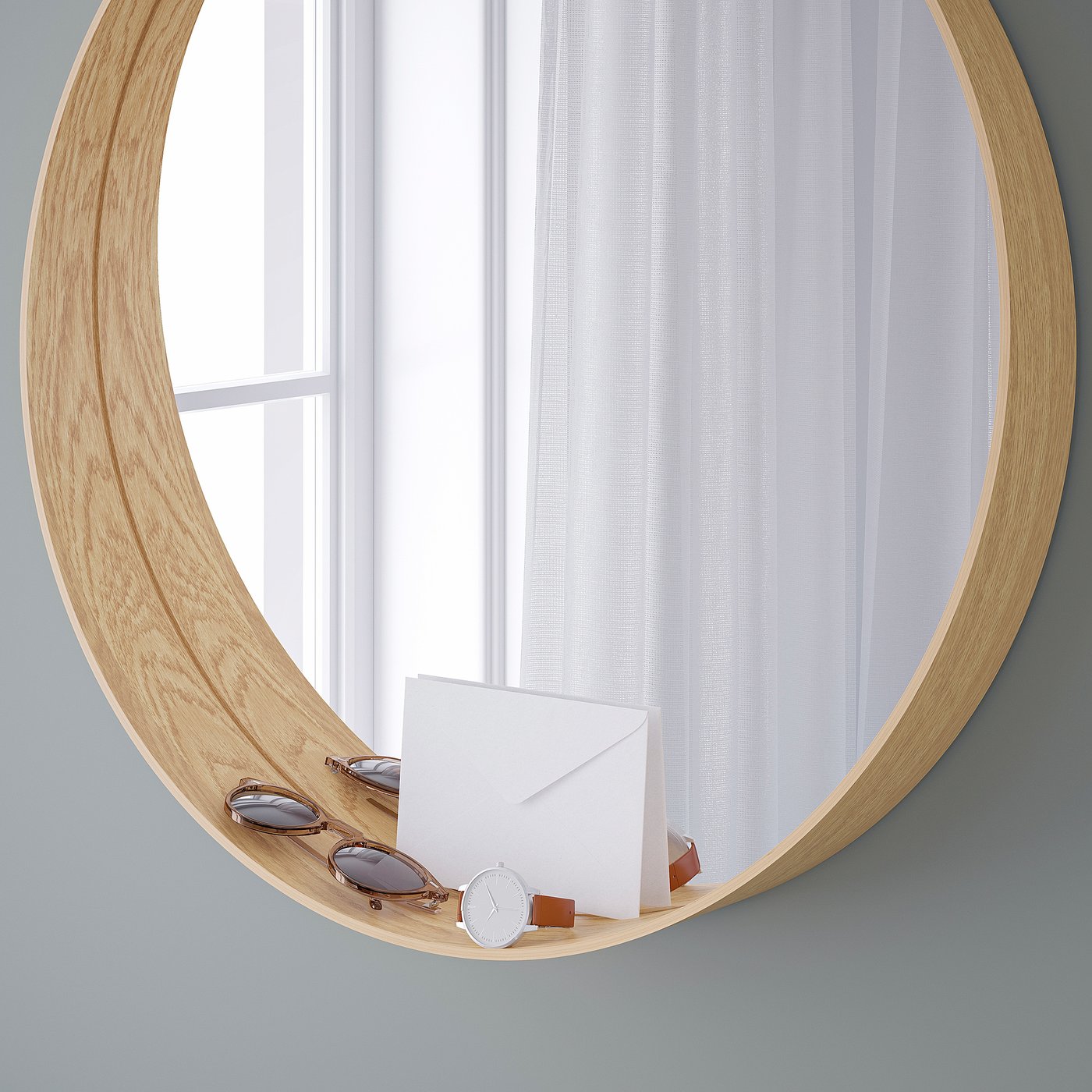 STOCKHOLM mirror, oak veneer, 60 cm (235/8